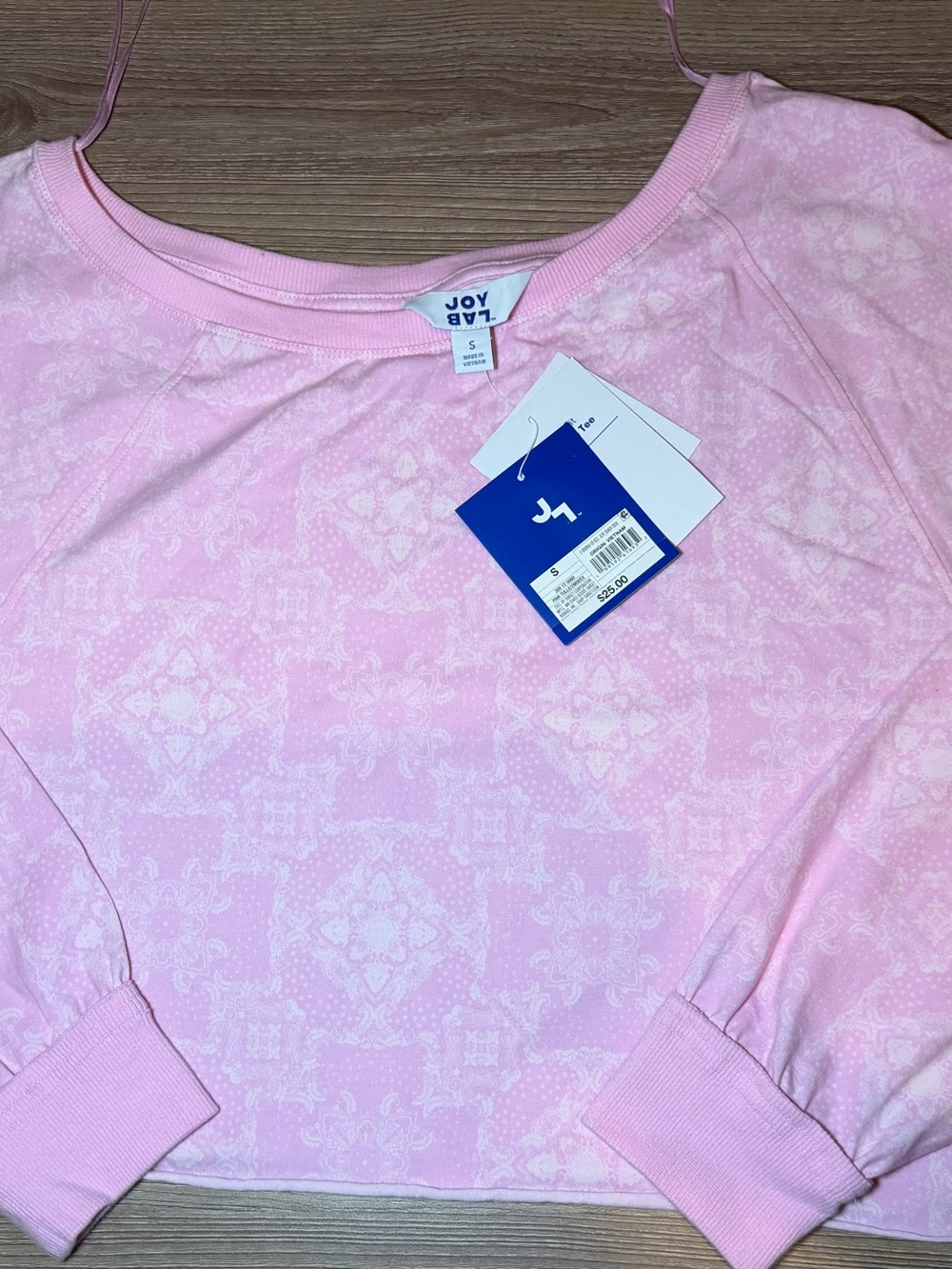 JoyLab Light Pink Patterned Scoop-Neck Sweater
